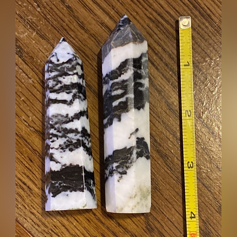 2 small Zebra Jasper Towers